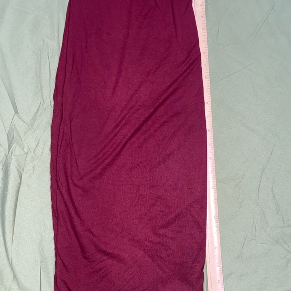 Burgundy Jersey Knit Pencil Slirt - Picture 2 of 4